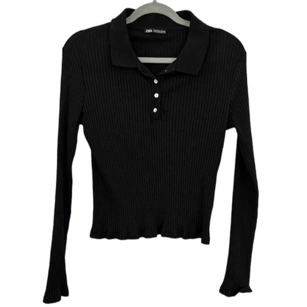 Zara Long-Sleeve Collared Top